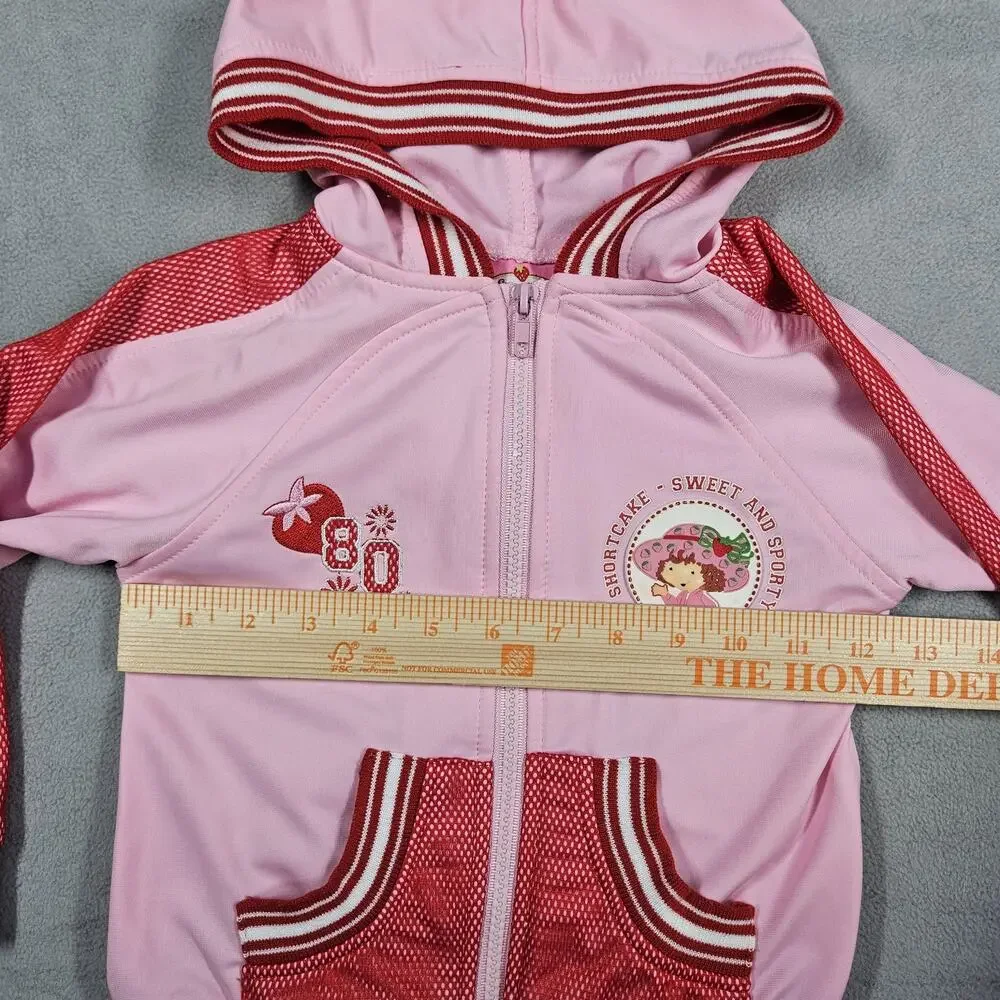 Vintage Y2K Strawberry Shortcake Tracksuit Girl 4T Jacket Pants Pink Outfit 2006